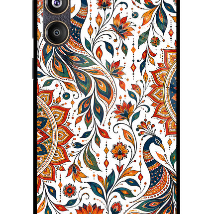 White Mayura Samsung F55 5G Glass Case