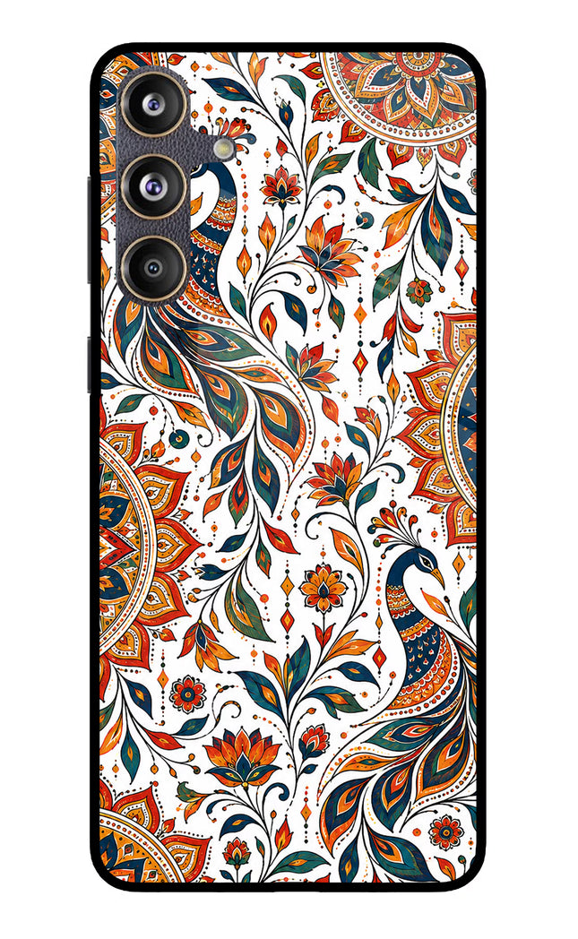White Mayura Samsung F55 5G Glass Case