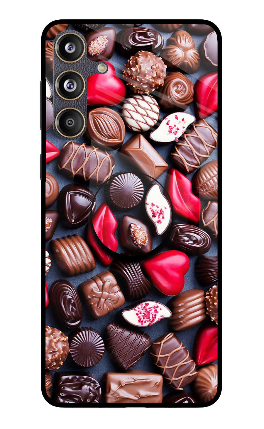 Chocolates Samsung F55 5G Pop Case, Glass case