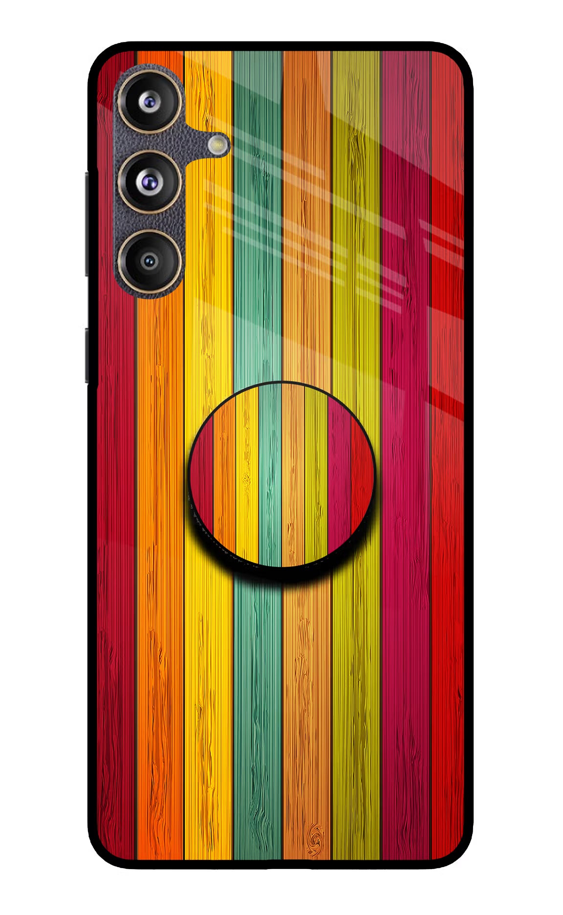 Multicolor Wooden Samsung F55 5G Pop Case by Casekaro