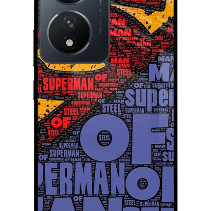 Superman Vivo T2 5G Glass Case Back Cover by Casekaro