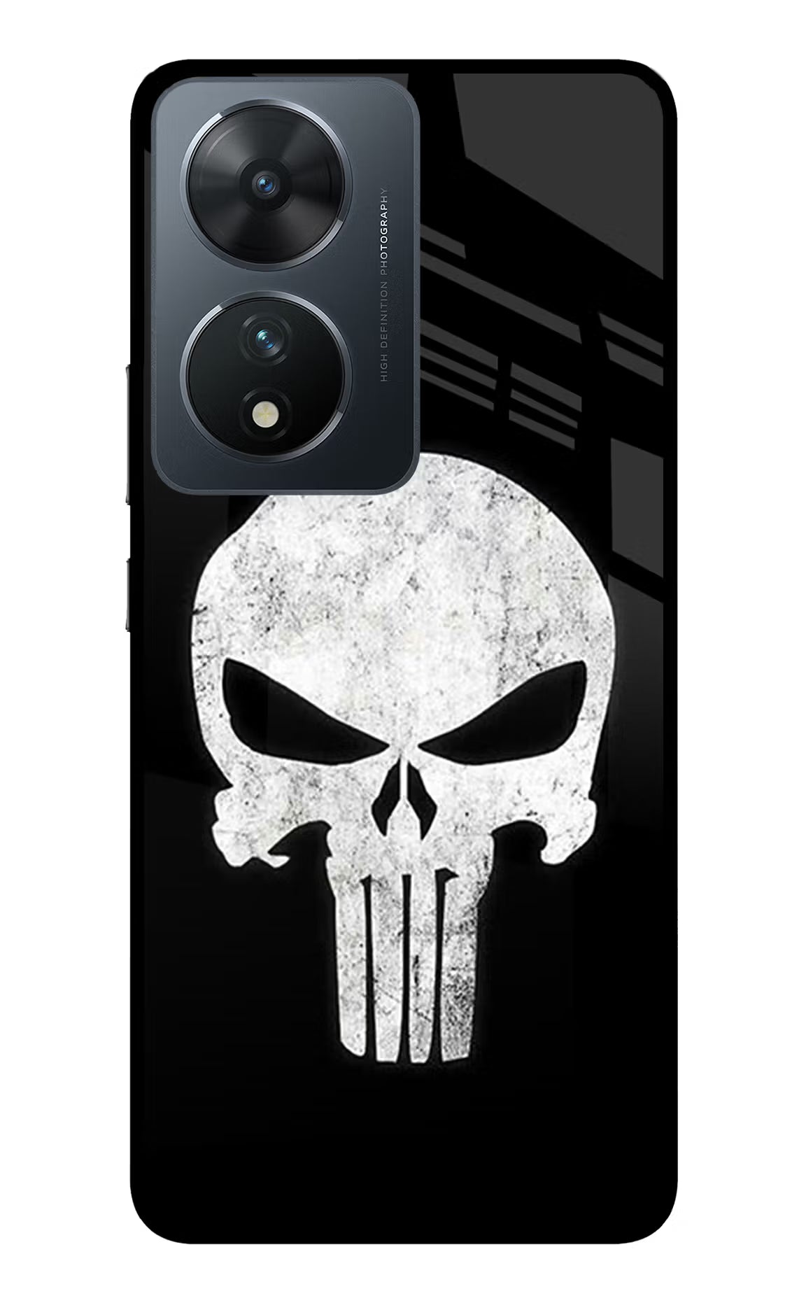 Punisher Skull Vivo T2 5G Glass Case Back Cover by Casekaro
