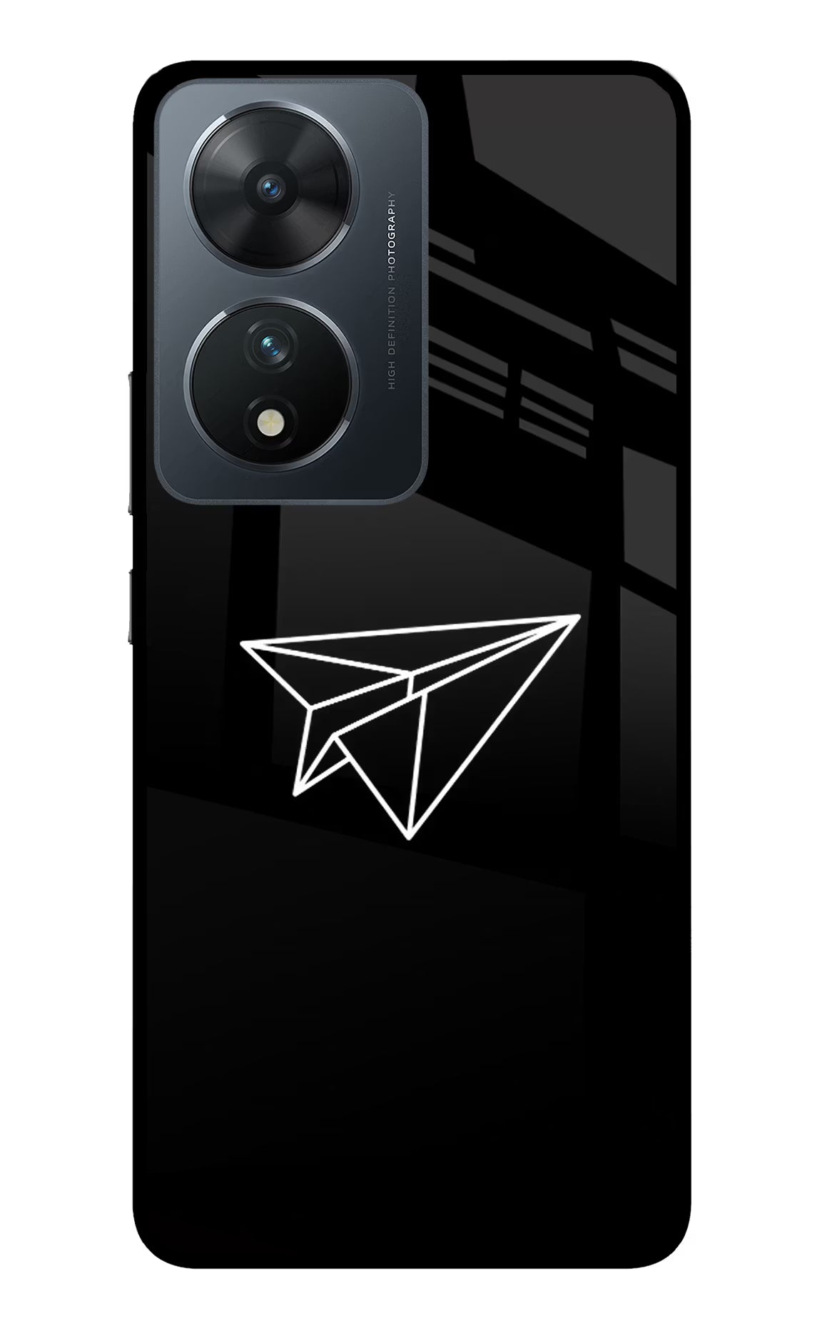 Paper Plane White Vivo T2 5G Glass Case