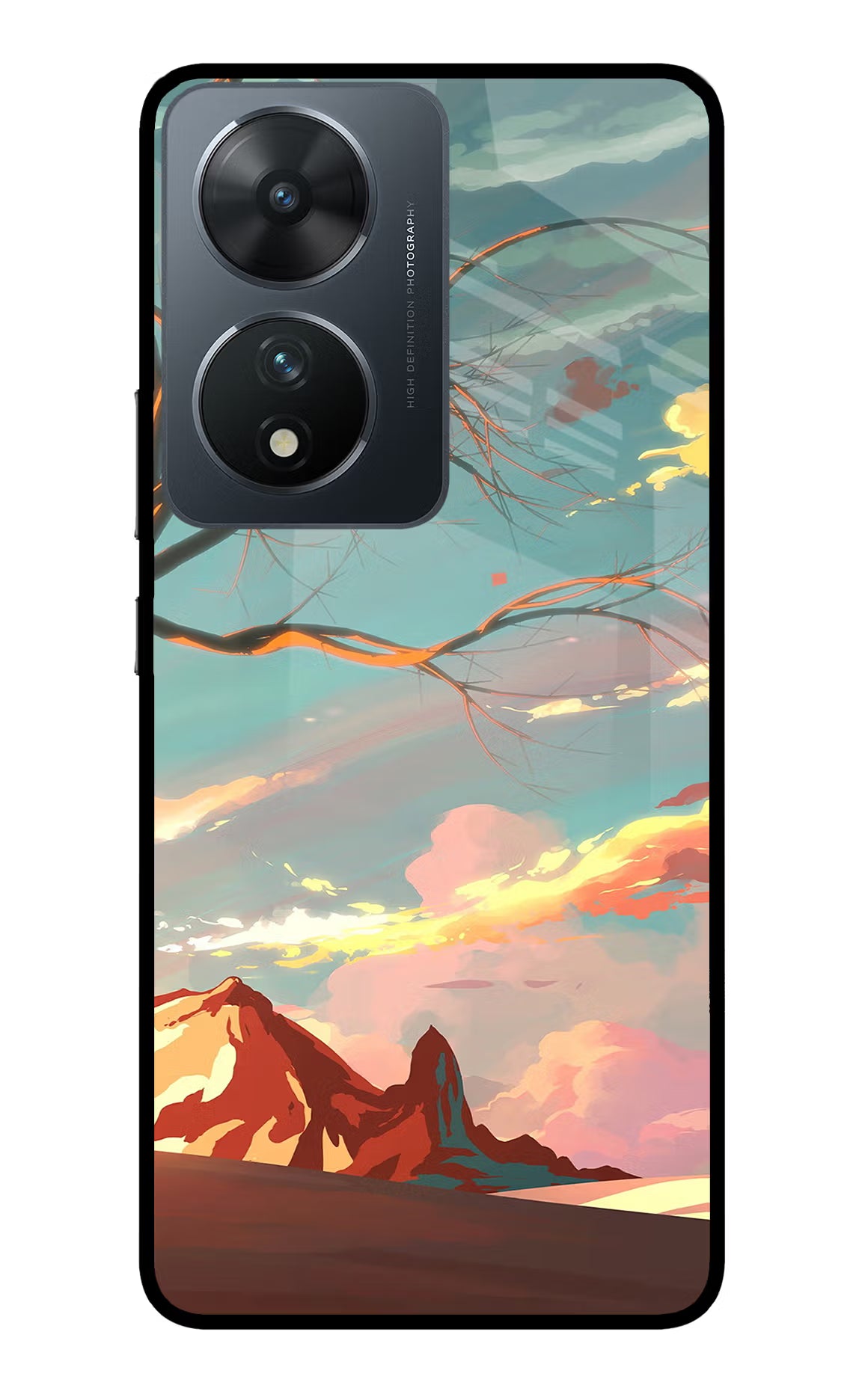 Scenery Vivo T2 5G Glass Case Back Cover by Casekaro