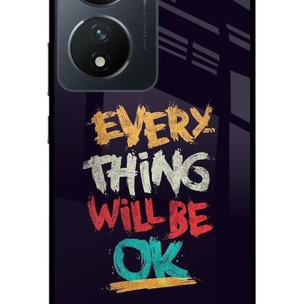Everything Will Be Ok Vivo T2 5G Glass Case Back Cover by Casekaro