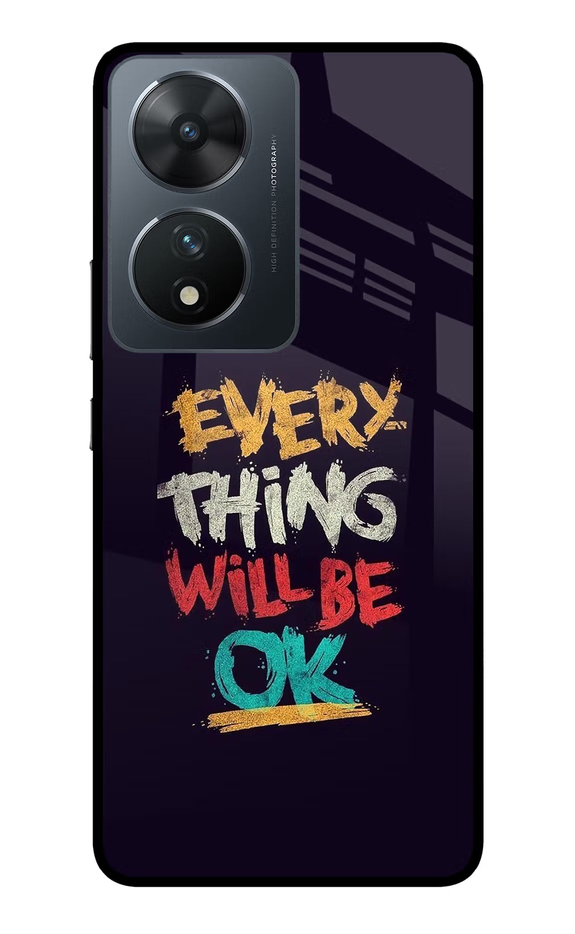Everything Will Be Ok Vivo T2 5G Glass Case Back Cover by Casekaro