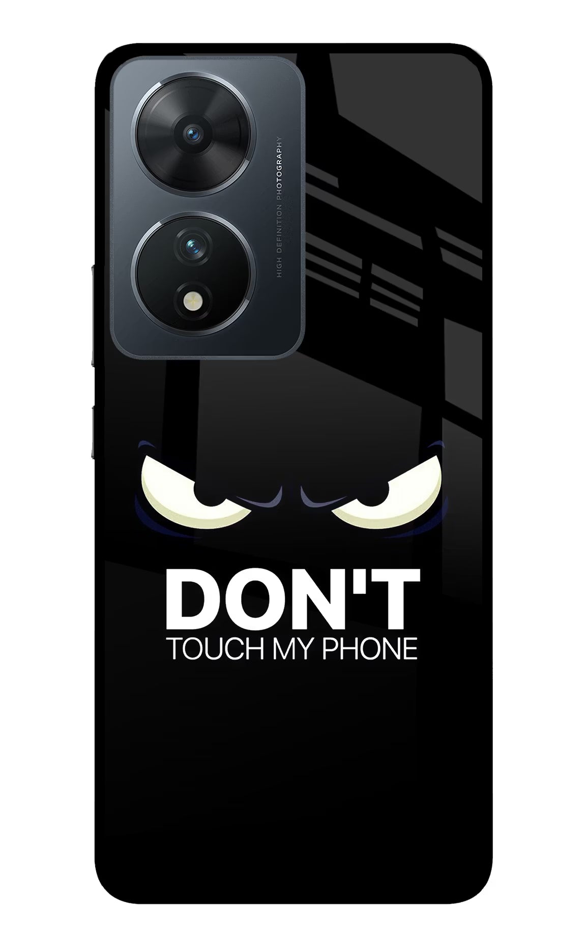 Don'T Touch My Phone Vivo T2 5G Glass Case Back Cover by Casekaro