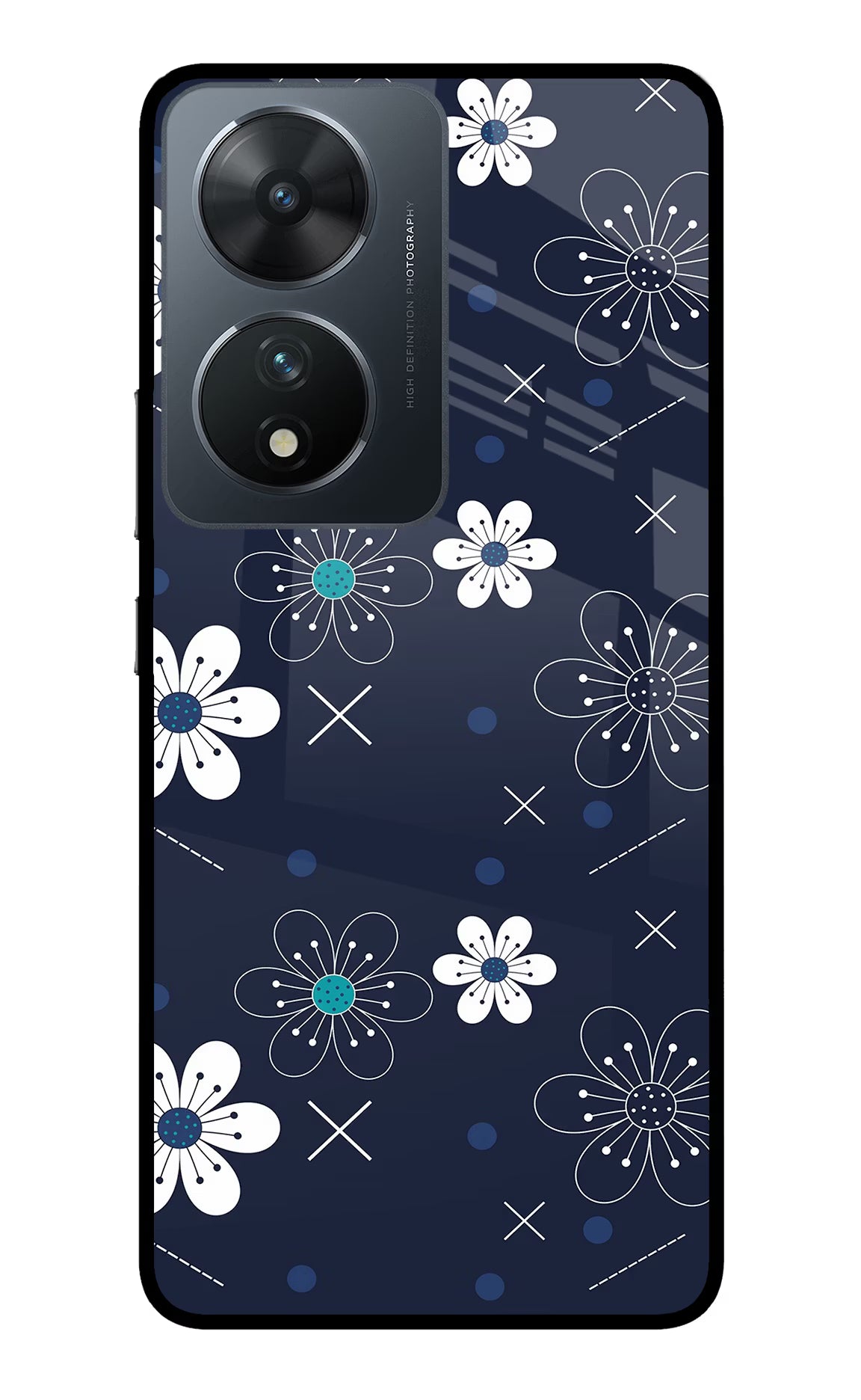 Flowers Vivo T2 5G Glass Case Back Cover by Casekaro
