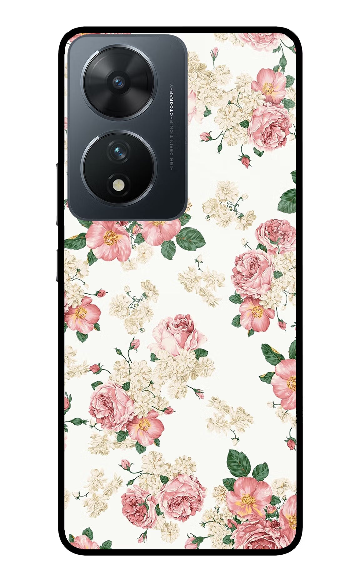 Flowers Vivo T2 5G Glass Case