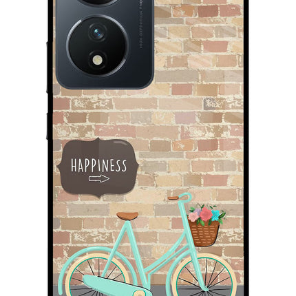 Happiness Artwork Vivo T2 5G Glass Case Back Cover by Casekaro