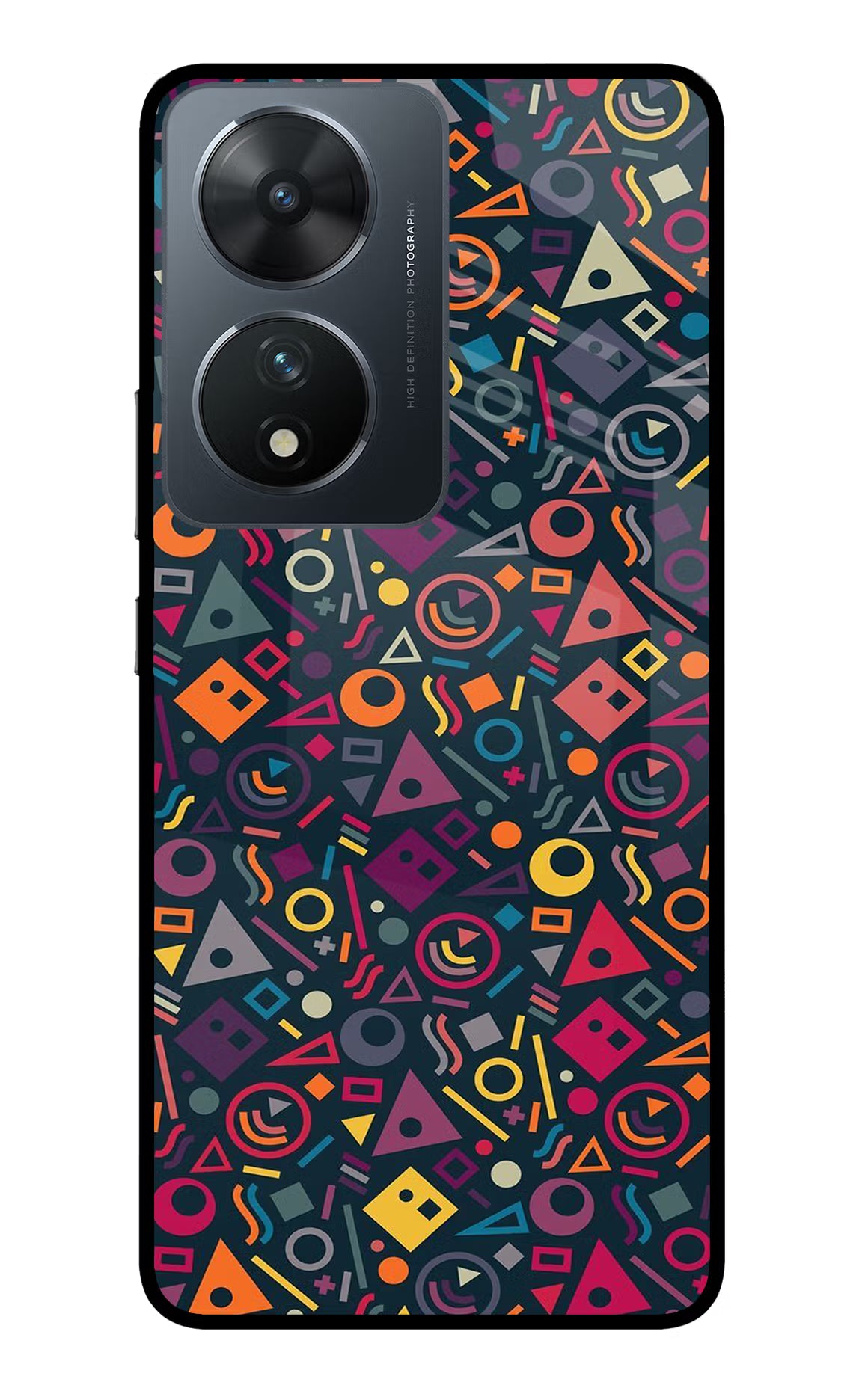 Geometric Abstract Vivo T2 5G Glass Case Back Cover by Casekaro
