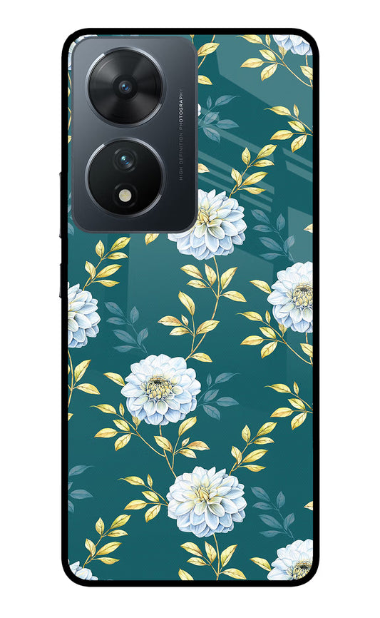 Flowers Vivo T2 5G Glass Case