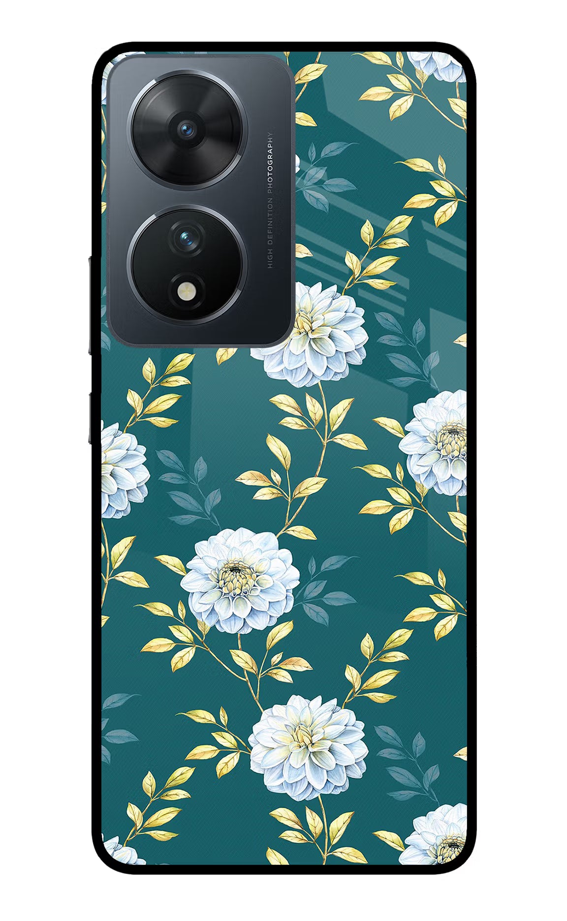 Flowers Vivo T2 5G Glass Case Back Cover by Casekaro
