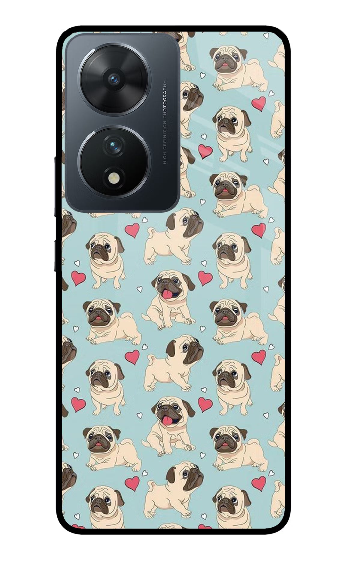 Pug Dog Vivo T2 5G Glass Case Back Cover by Casekaro