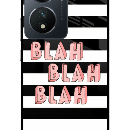 Blah Blah Blah Vivo T2 5G Glass Case Back Cover by Casekaro