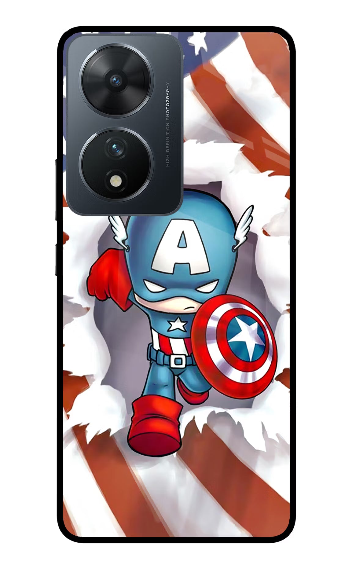 Captain America Vivo T2 5G Glass Case