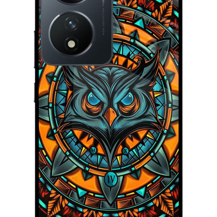 Angry Owl Art Vivo T2 5G Glass Case Back Cover by Casekaro