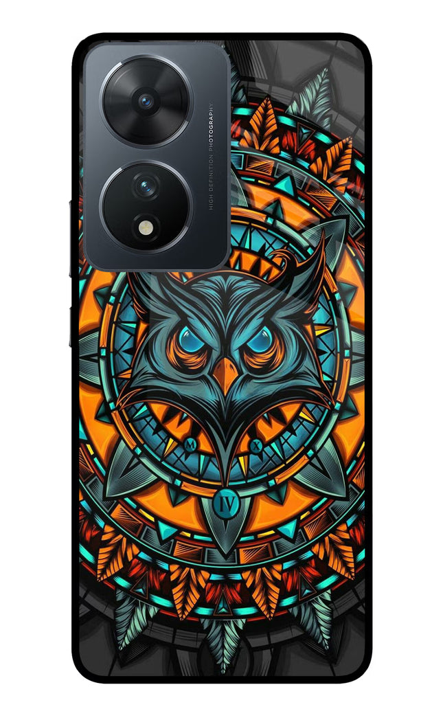 Angry Owl Art Vivo T2 5G Glass Case Back Cover by Casekaro