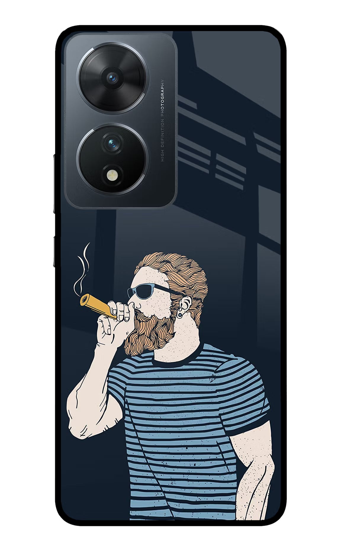Smoking Vivo T2 5G Glass Case Back Cover by Casekaro