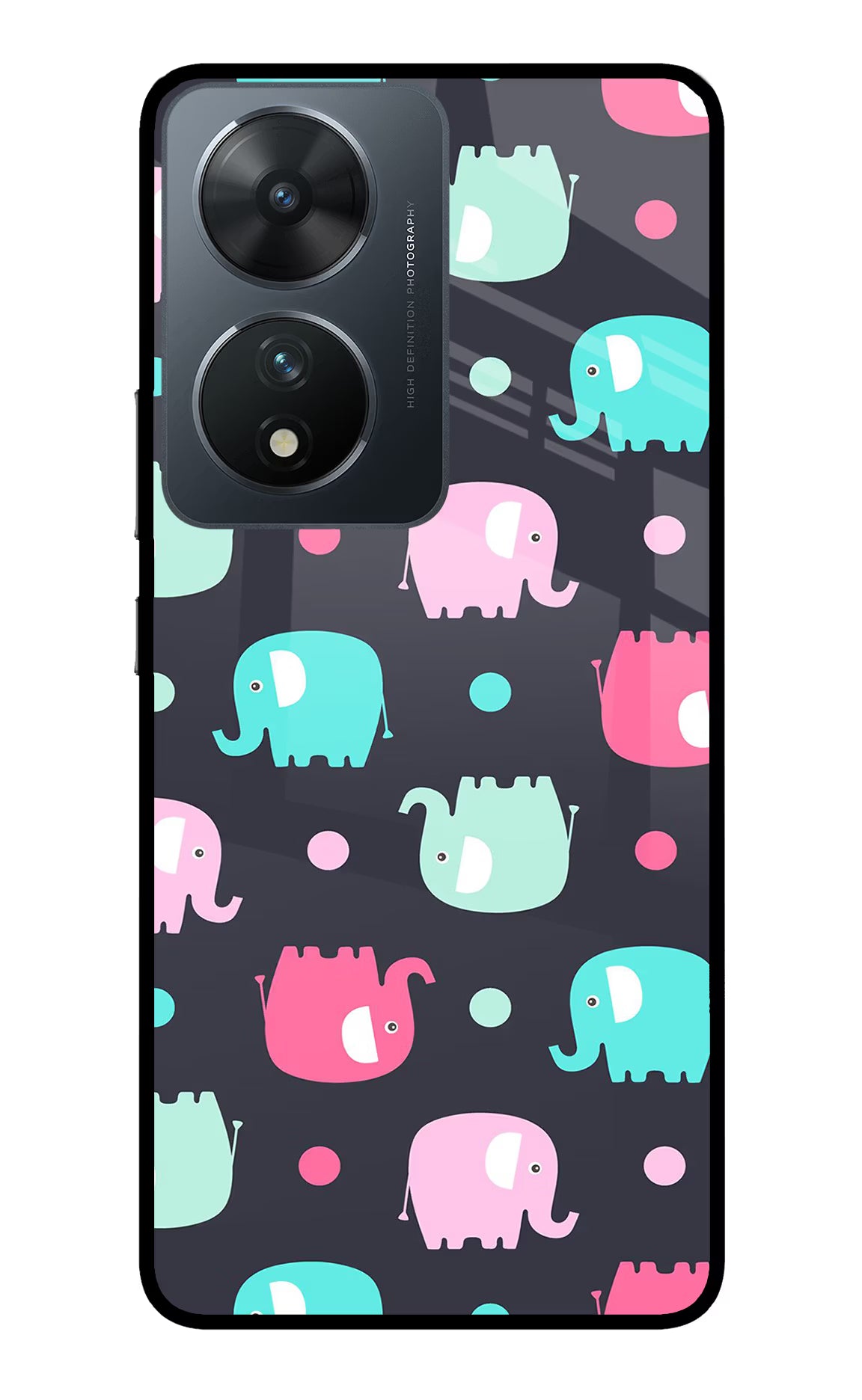 Elephants Vivo T2 5G Glass Case Back Cover by Casekaro