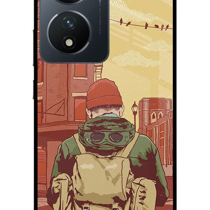 Adventurous Vivo T2 5G Glass Case Back Cover by Casekaro