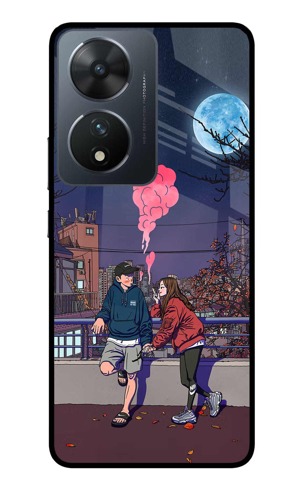 Chilling Couple Vivo T2 5G Glass Case Back Cover by Casekaro