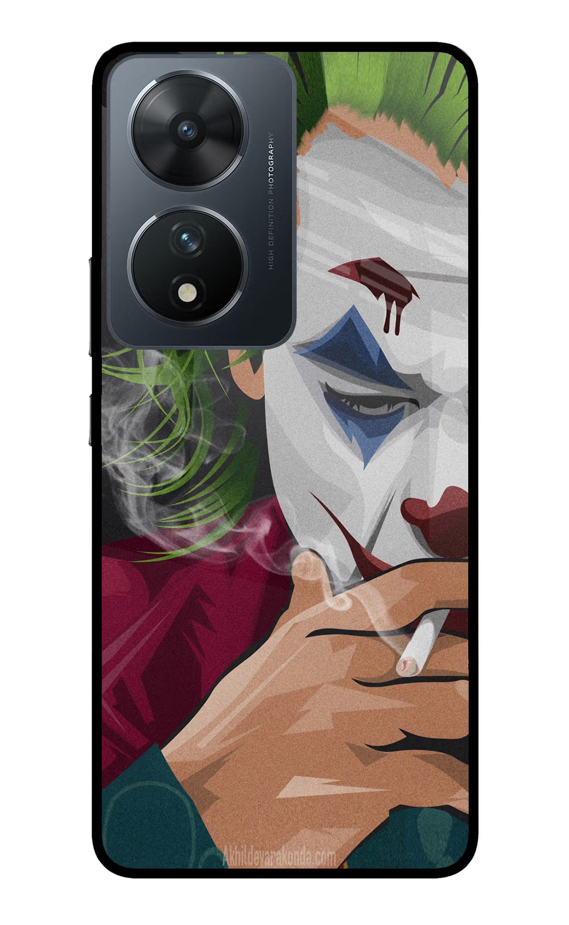 Joker Smoking Vivo T2 5G Glass Case Back Cover by Casekaro