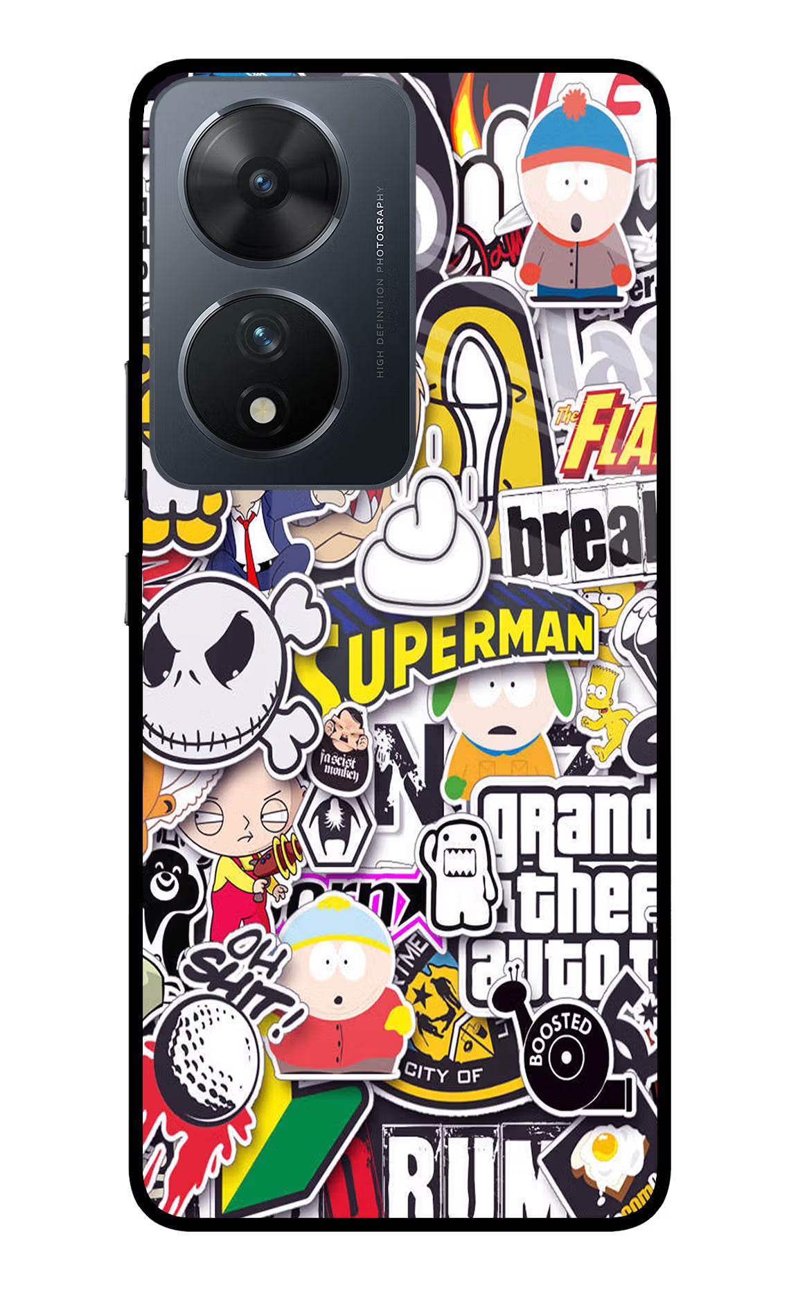 Sticker Bomb Vivo T2 5G Glass Case