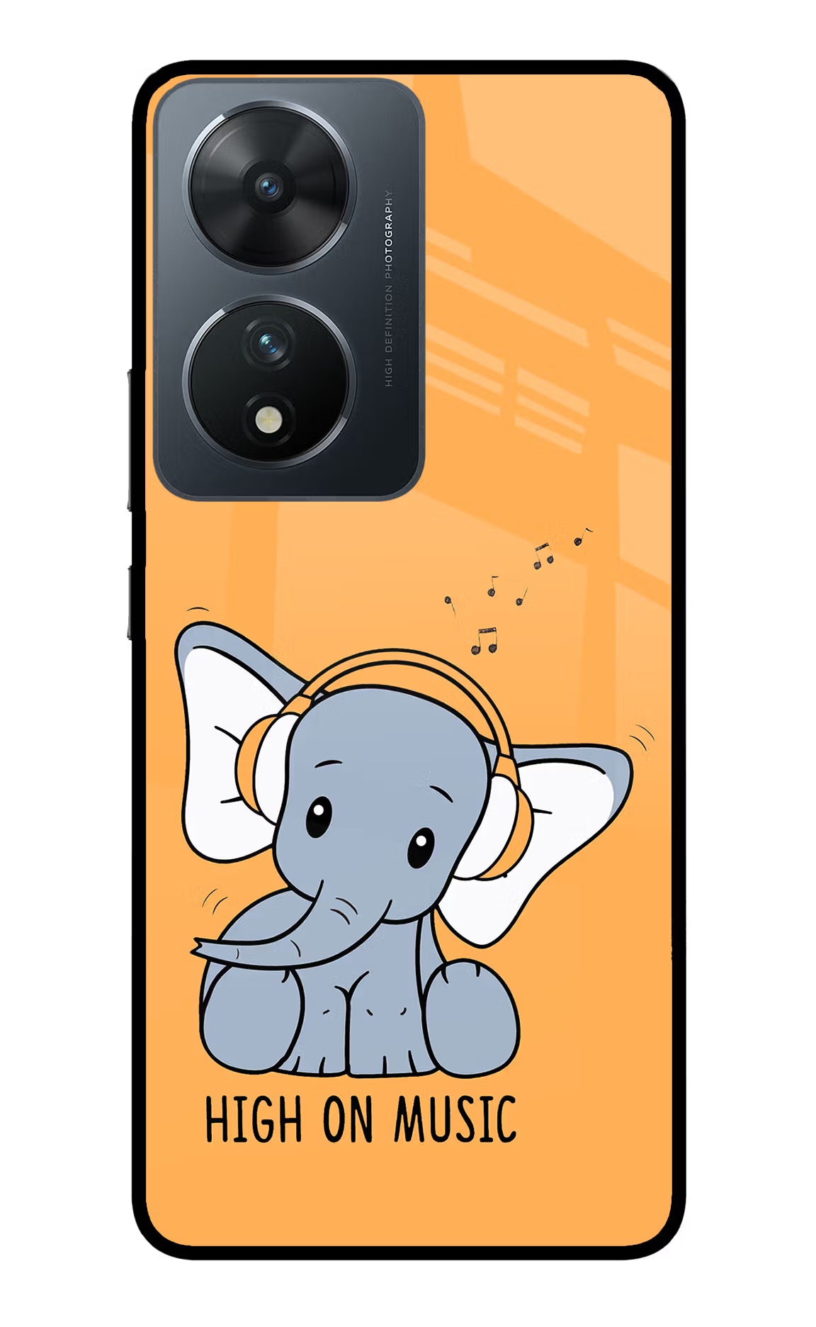 High On Music Vivo T2 5G Glass Case Back Cover by Casekaro