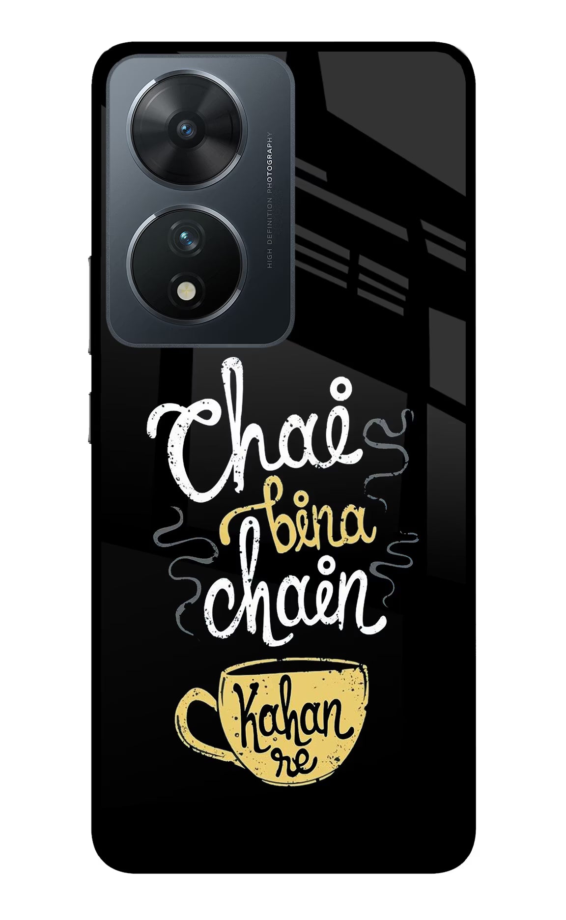 Chai Bina Chain Kaha Re Vivo T2 5G Glass Case Back Cover by Casekaro