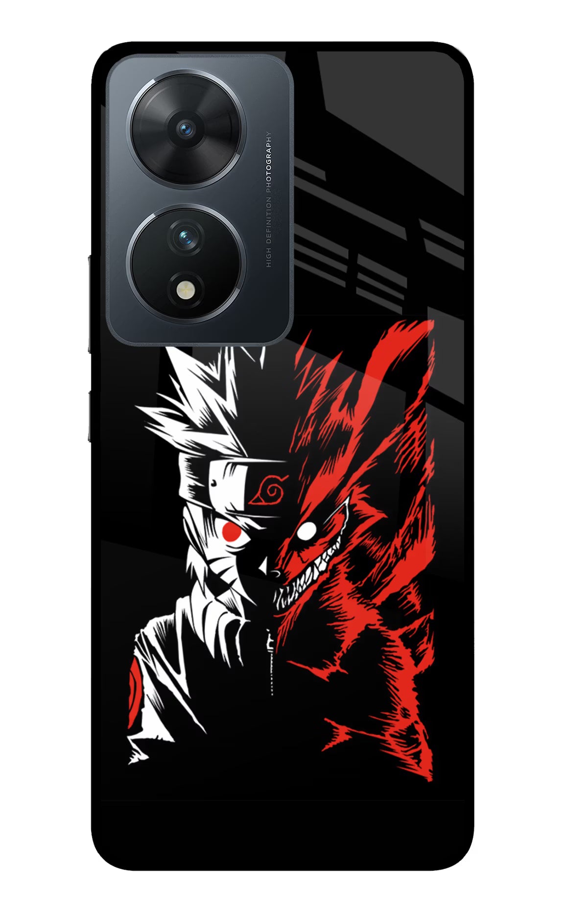 Naruto Two Face Vivo T2 5G Glass Case Back Cover by Casekaro