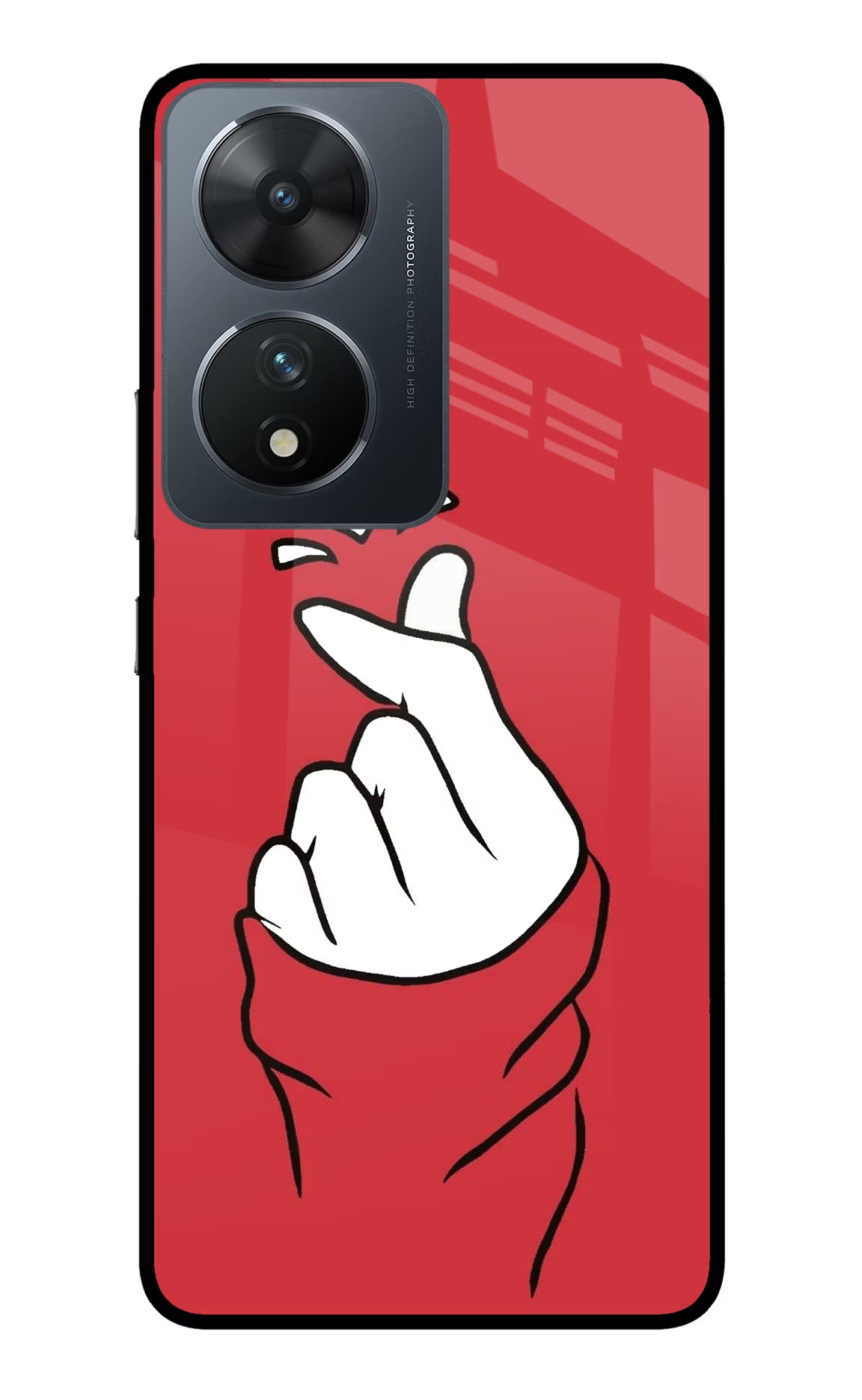 Korean Love Sign Vivo T2 5G Glass Case Back Cover by Casekaro