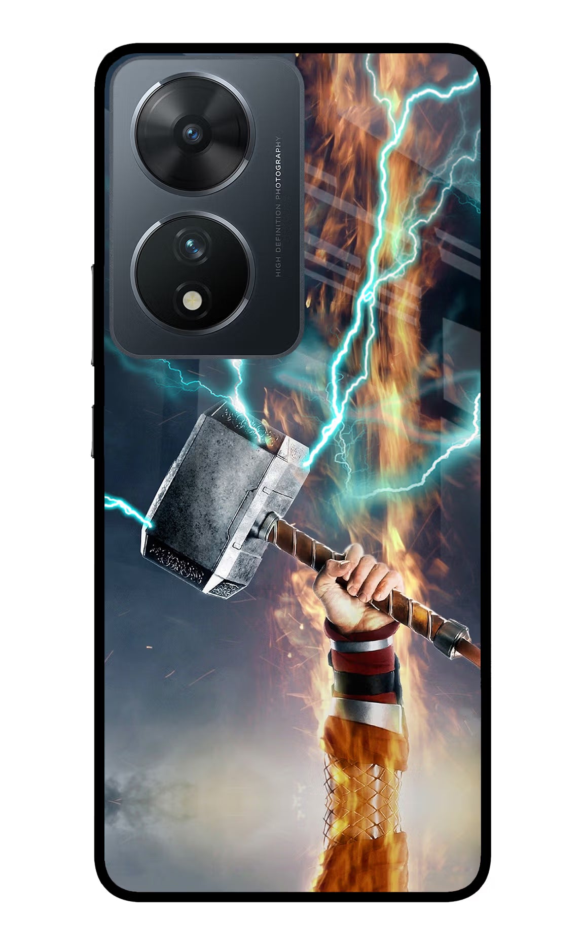 Thor Hammer Mjolnir Vivo T2 5G Glass Case Back Cover by Casekaro