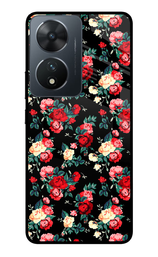 Rose Pattern Vivo T2 5G Glass Case