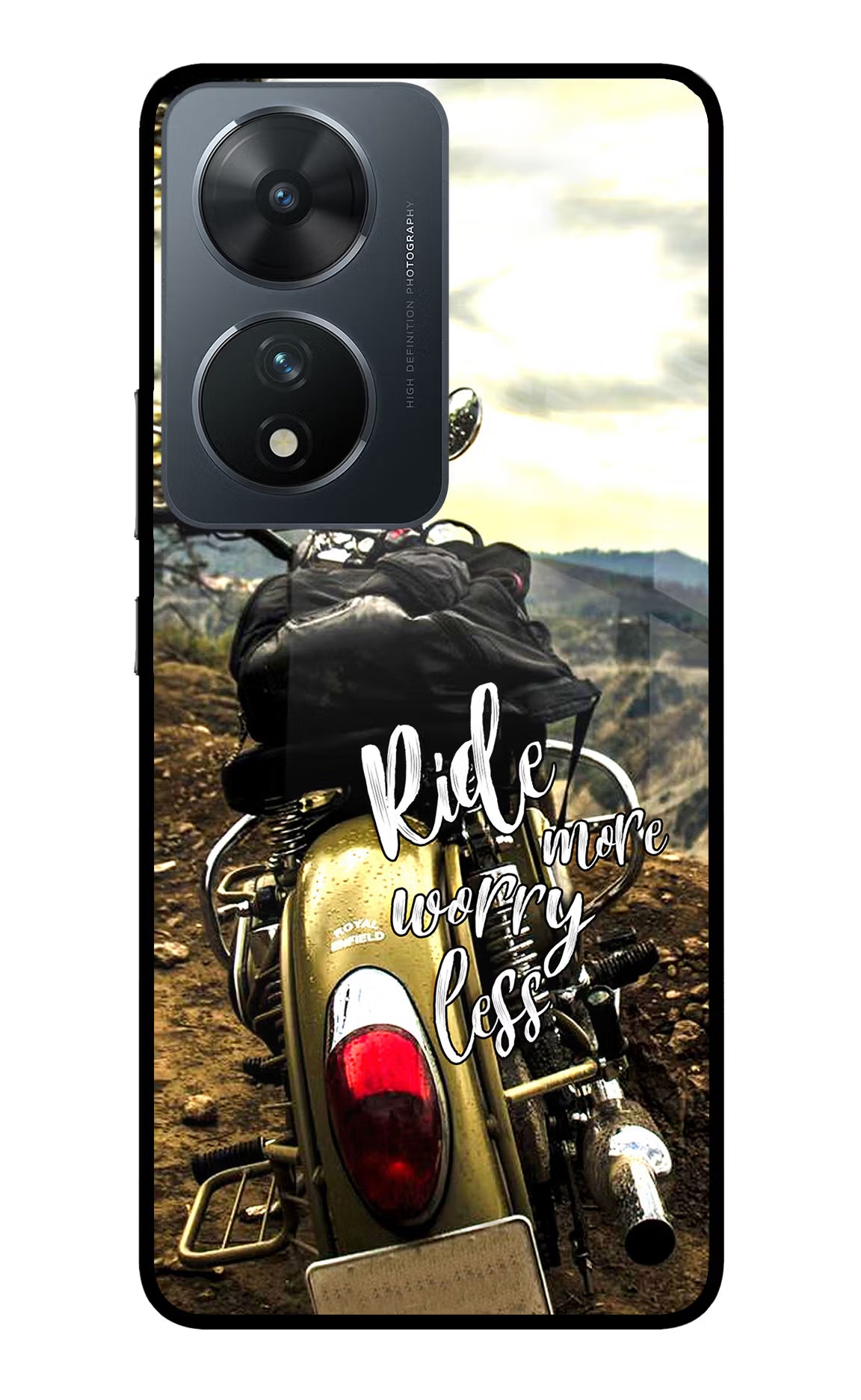 Ride More Worry Less Vivo T2 5G Glass Case