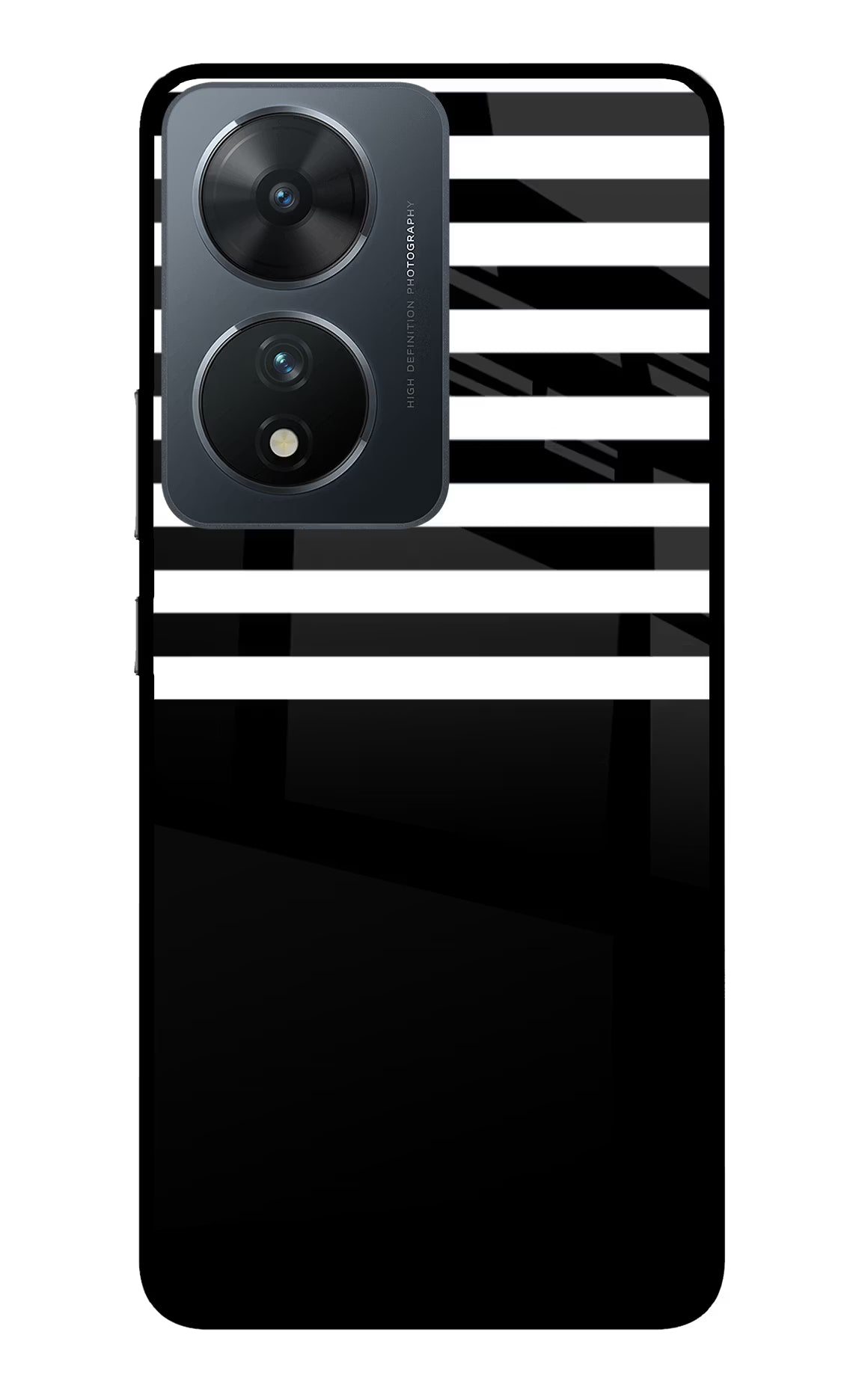 Black and White Print Vivo T2 5G Glass Case Back Cover by Casekaro