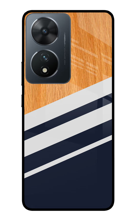 Blue and white wooden Vivo T2 5G Glass Case