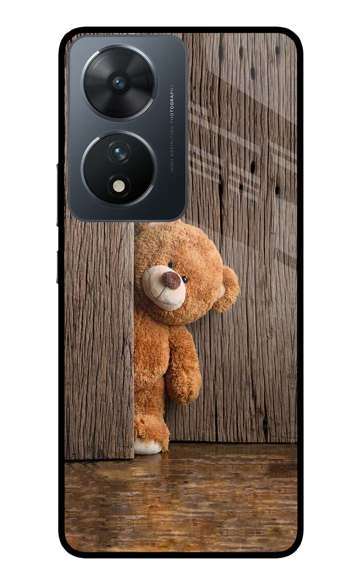 Teddy Wooden Vivo T2 5G Glass Case