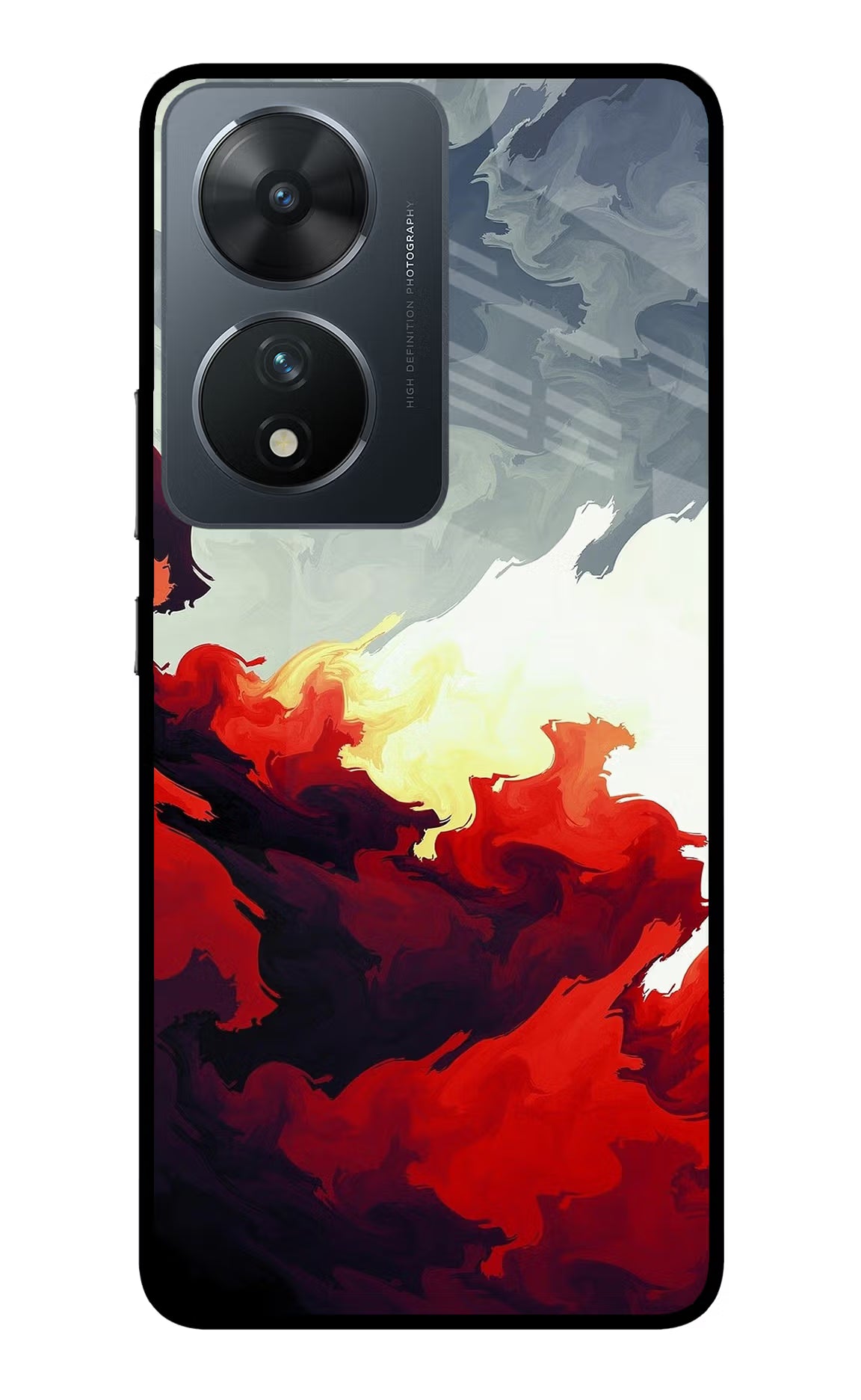Fire Cloud Vivo T2 5G Glass Case Back Cover by Casekaro