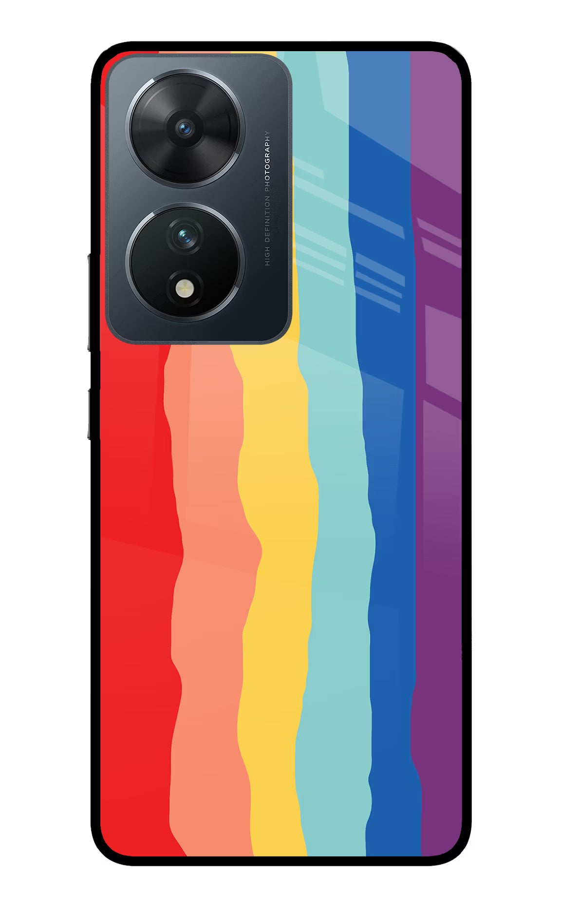 Rainbow Vivo T2 5G Glass Case Back Cover by Casekaro