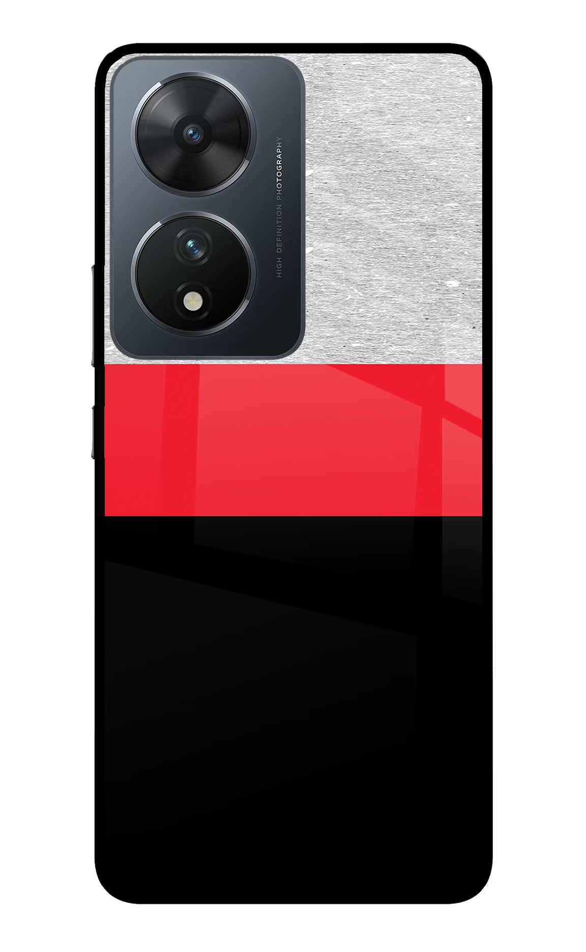 Tri Color Pattern Vivo T2 5G Glass Case Back Cover by Casekaro