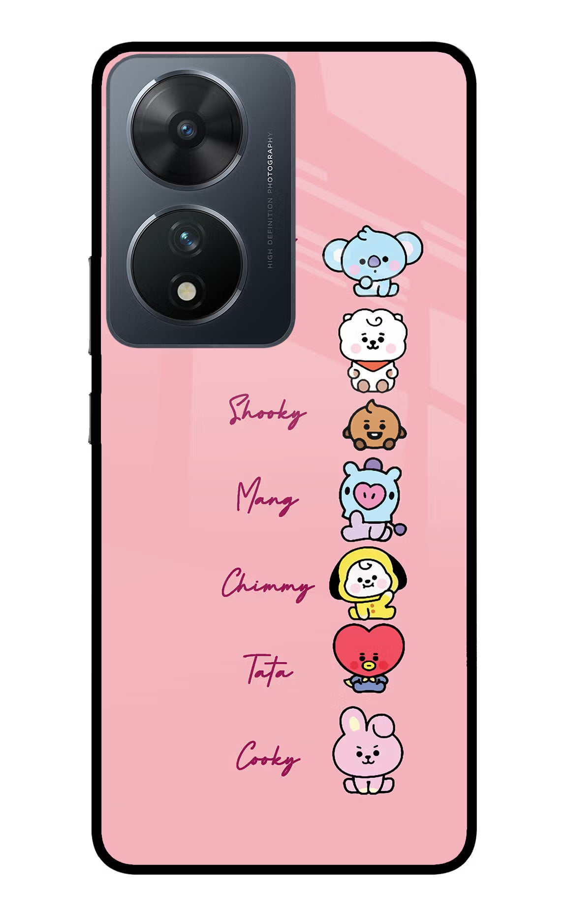 BTS names Vivo T2 5G Glass Case