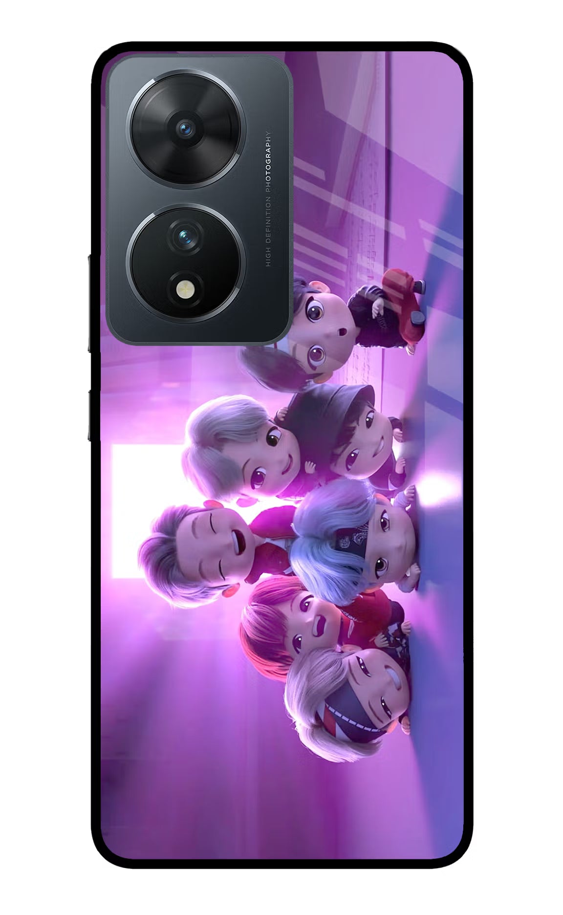 BTS Chibi Vivo T2 5G Glass Case Back Cover by Casekaro