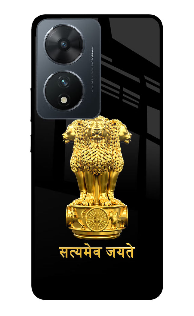 Satyamev Jayate Golden Vivo T2 5G Glass Case Back Cover by Casekaro