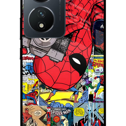 Spider Man Vivo T2 5G Glass Case Back Cover by Casekaro