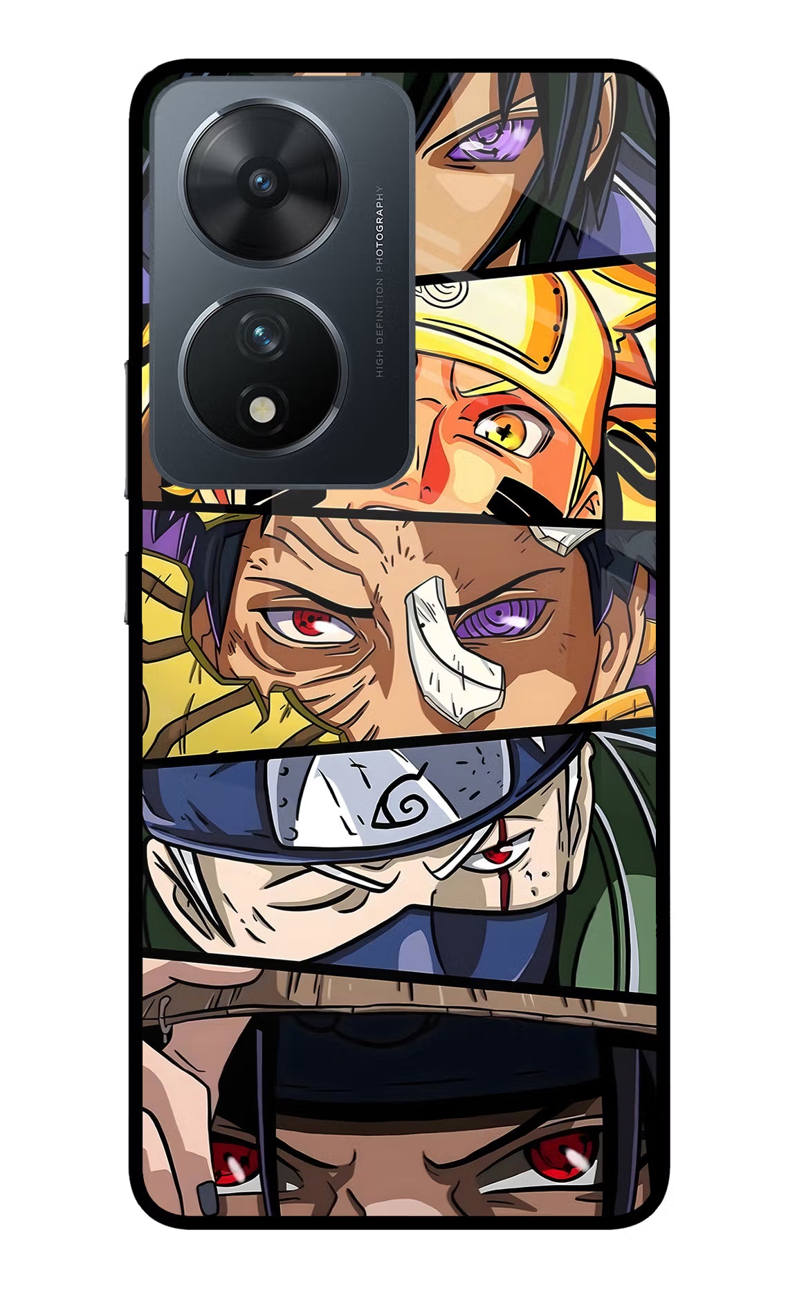 Naruto Character Vivo T2 5G Glass Case Back Cover by Casekaro