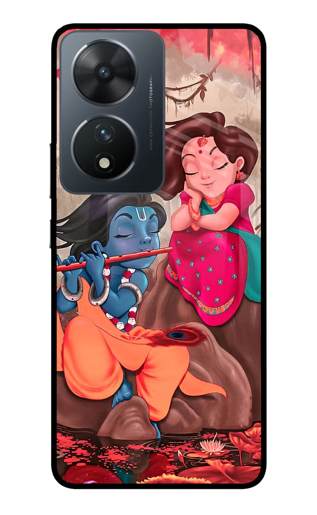 Radhe Krishna Vivo T2 5G Glass Case Back Cover by Casekaro