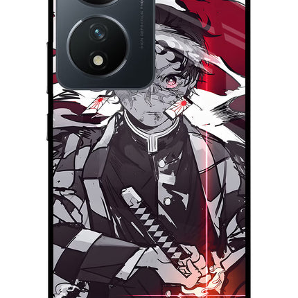 Demon Slayer Vivo T2 5G Glass Case Back Cover by Casekaro