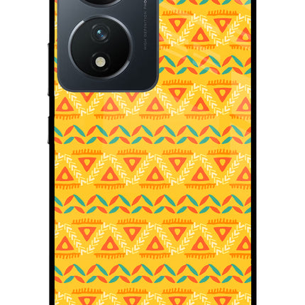 Tribal Pattern Vivo T2 5G Glass Case Back Cover by Casekaro