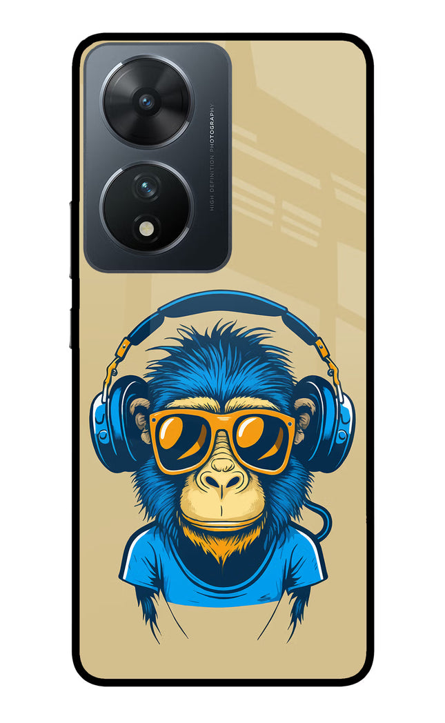 Monkey Headphone Vivo T2 5G Glass Case Back Cover by Casekaro